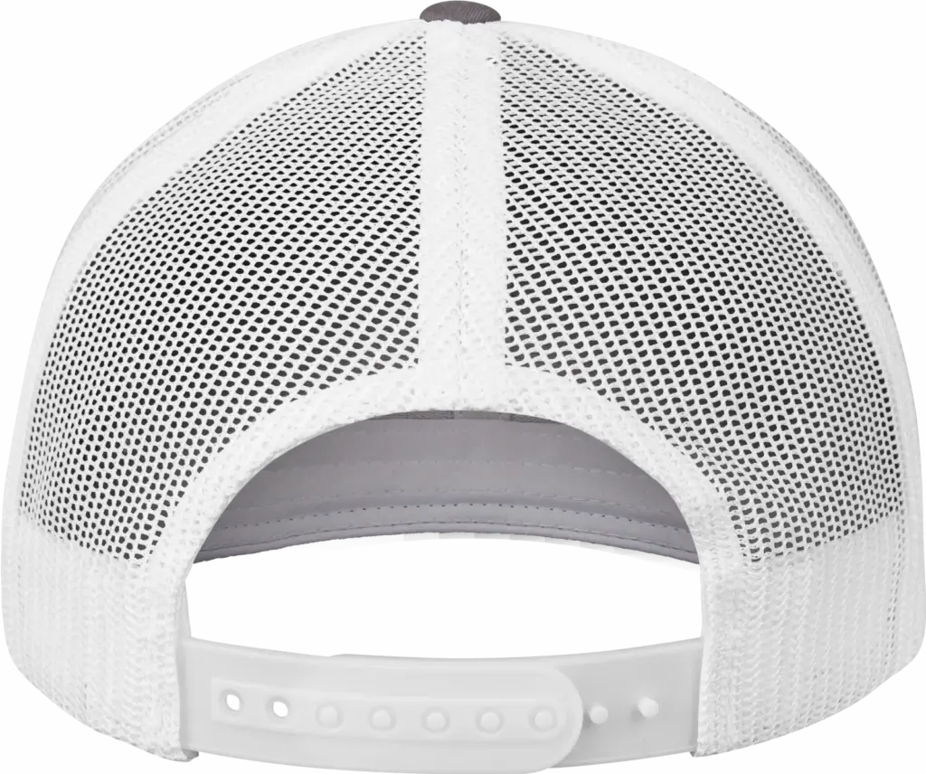 Tweekleurige Retro Truckerpet, darkgrey / white — productfoto 52