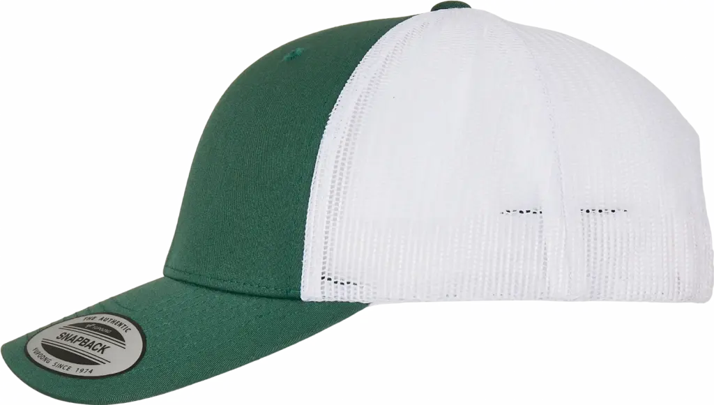 Tweekleurige Retro Truckerpet, evergreen / white — productfoto 53