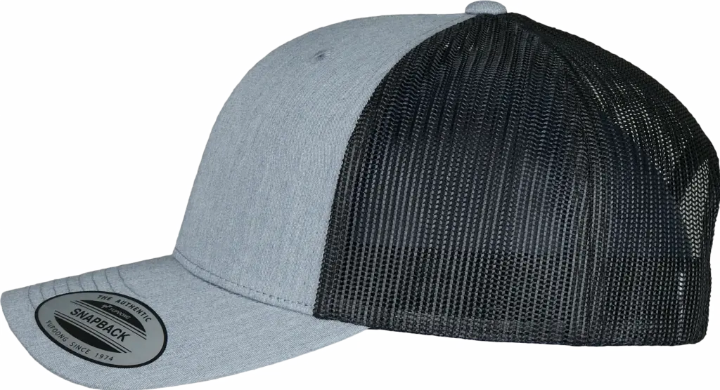 Tweekleurige Retro Truckerpet, heather black — productfoto 58