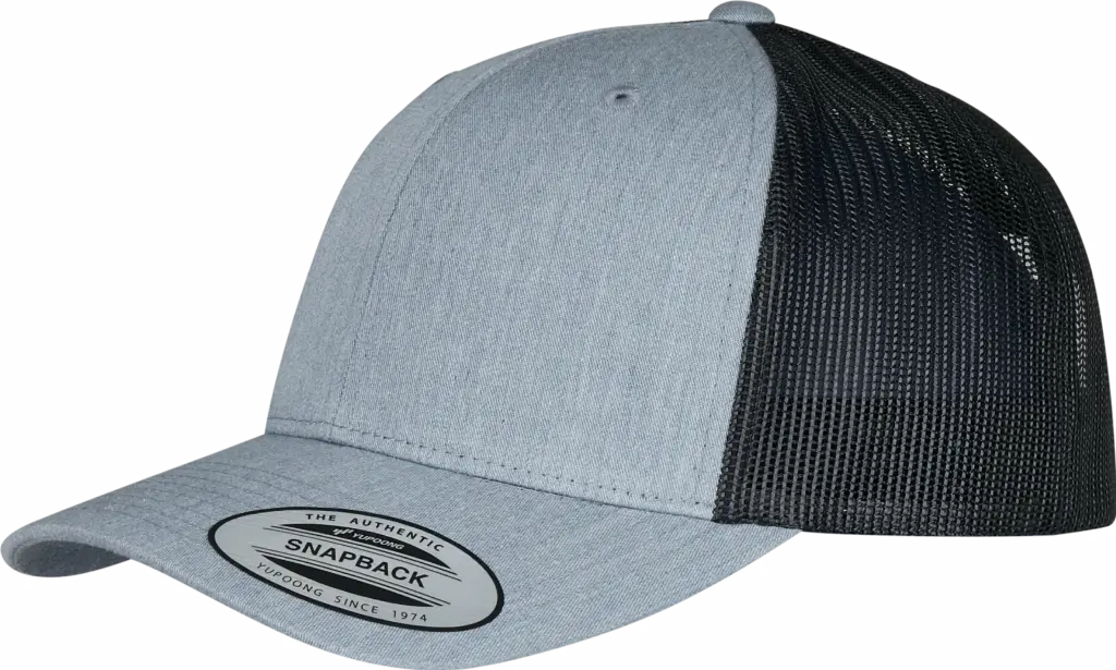 Tweekleurige Retro Truckerpet, heather black — productfoto 59