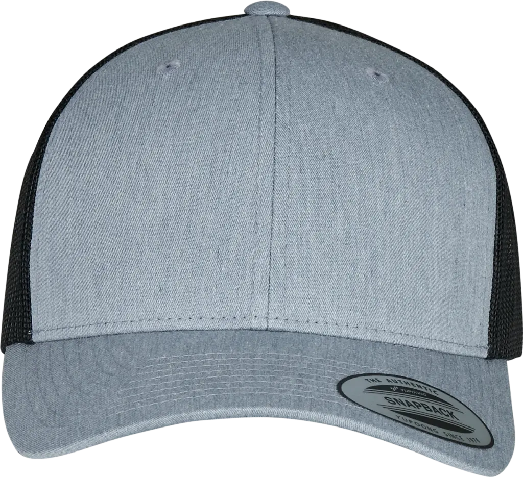 Tweekleurige Retro Truckerpet, heather black — productfoto 61