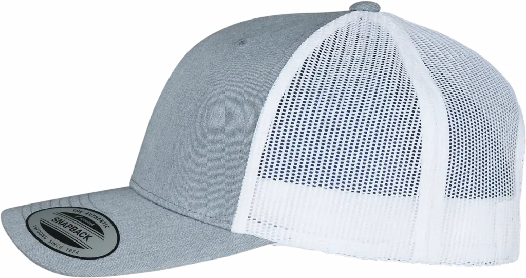 Tweekleurige Retro Truckerpet, heather / white — productfoto 63