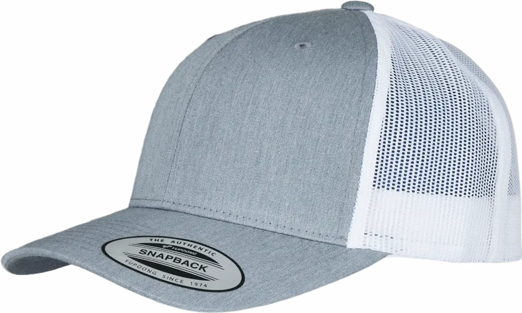 Tweekleurige Retro Truckerpet, heather / white — productfoto 64