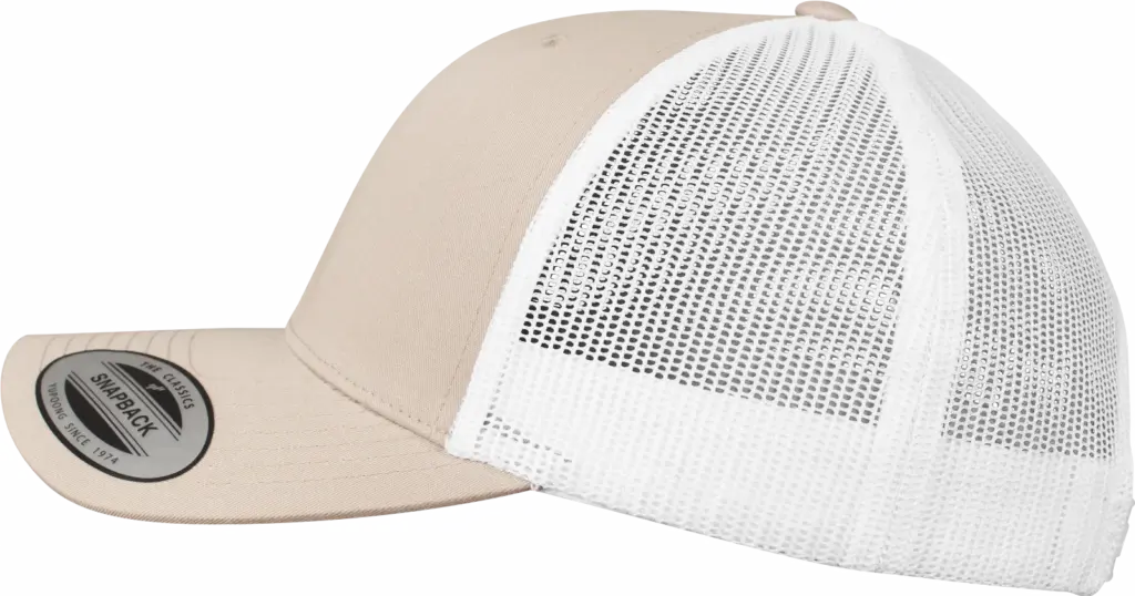 Tweekleurige Retro Truckerpet, khaki / white — productfoto 68