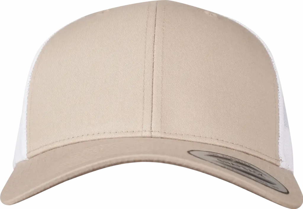Tweekleurige Retro Truckerpet, khaki / white — productfoto 71