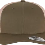 Tweekleurige Retro Truckerpet, mossgreen / khaki — productfoto 75