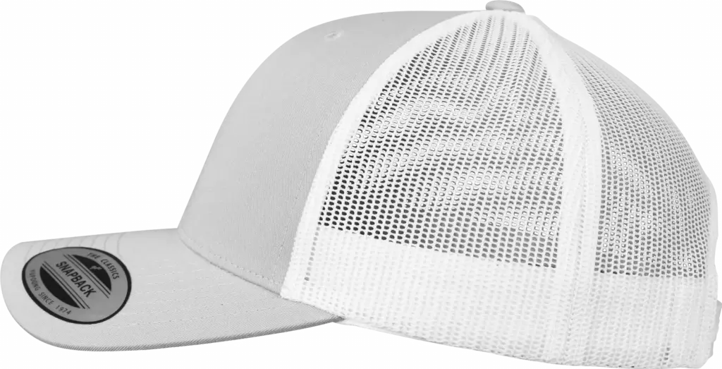 Tweekleurige Retro Truckerpet, silver / white — productfoto 92