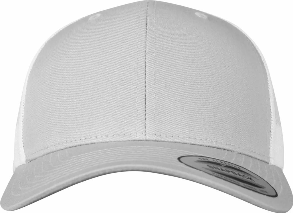 Tweekleurige Retro Truckerpet, silver / white — productfoto 95