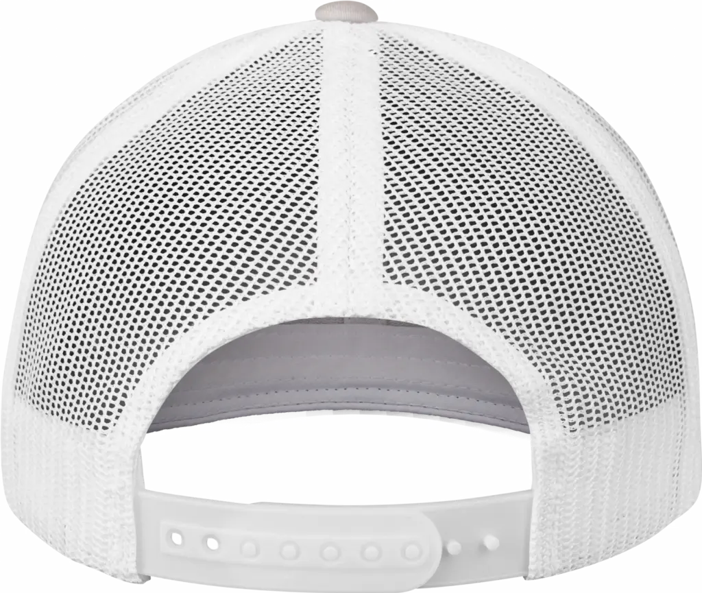 Tweekleurige Retro Truckerpet, silver / white — productfoto 96