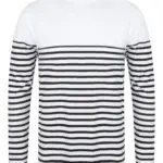 PS_FR134_WHITE-NAVY - Hidalgo Gestreept T-shirt met lange mouwen, white / navy — productfoto 4