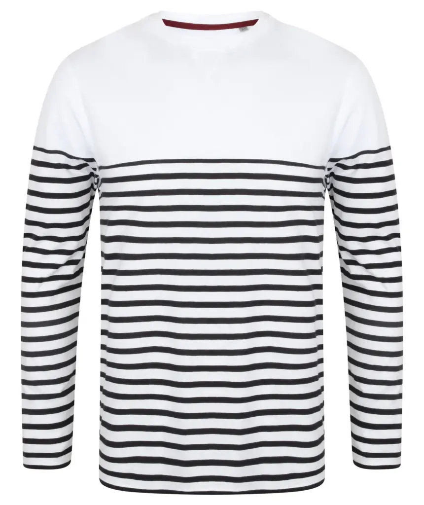 PS_FR134_WHITE-NAVY - Hidalgo Gestreept T-shirt met lange mouwen, white / navy — productfoto 4