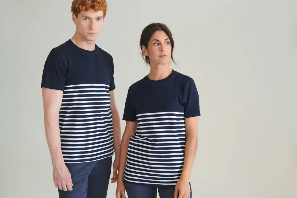 FR135-3_2026 - Hidalgo-werbeartikel Short sleeved breton t-shirt — productfoto 2