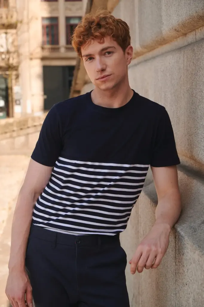 FR135_2026 - Hidalgo-werbeartikel Short sleeved breton t-shirt — productfoto 4