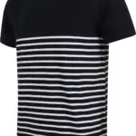 PS_FR135-FS_NAVY-WHITE - Hidalgo-werbeartikel Short sleeved breton t-shirt, navy / white — productfoto 10