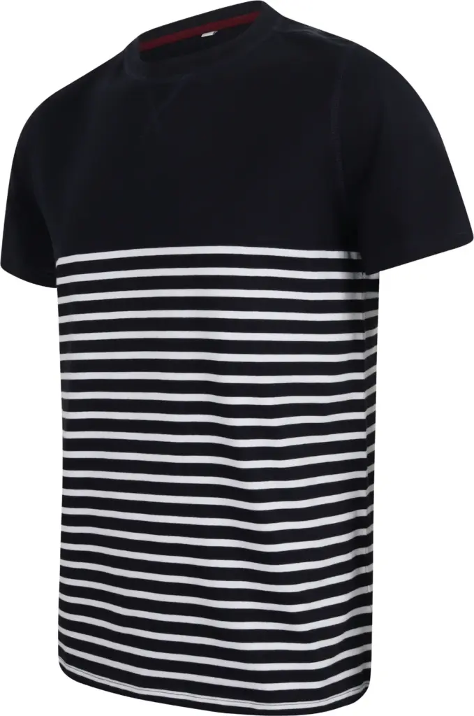 PS_FR135-FS_NAVY-WHITE - Hidalgo-werbeartikel Short sleeved breton t-shirt, navy / white — productfoto 10