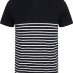 PS_FR135_NAVY-WHITE - Hidalgo-werbeartikel Short sleeved breton t-shirt, navy / white — productfoto 11
