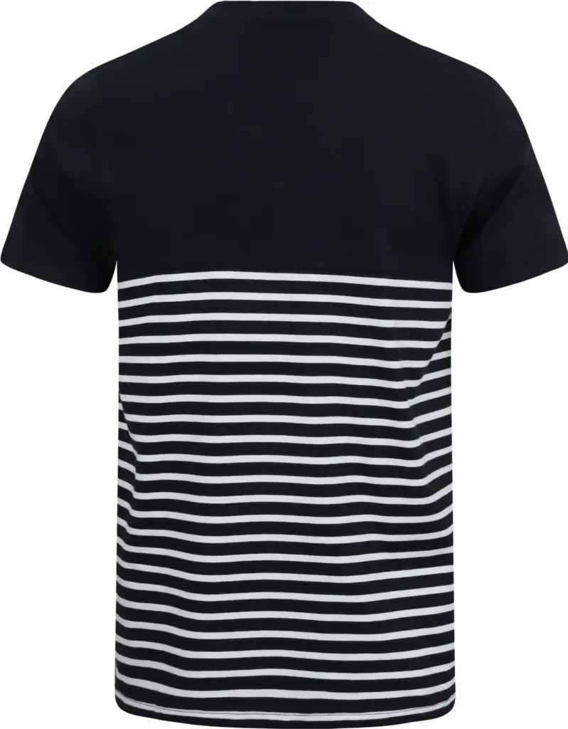 PS_FR135-B_NAVY-WHITE - Hidalgo-werbeartikel Short sleeved breton t-shirt, navy / white — productfoto 12