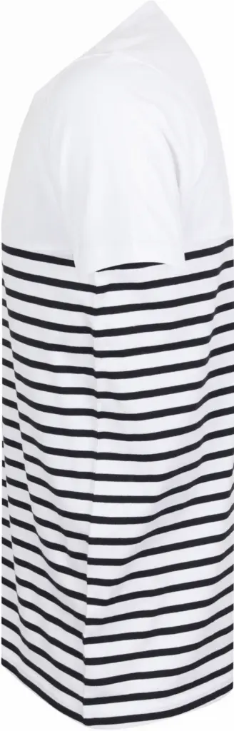 PS_FR135-S_WHITE-NAVY - Hidalgo-werbeartikel Short sleeved breton t-shirt, white / navy — productfoto 13