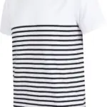 PS_FR135-FS_WHITE-NAVY - Hidalgo-werbeartikel Short sleeved breton t-shirt, white / navy — productfoto 14