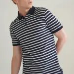 Gestreepte jersey polo