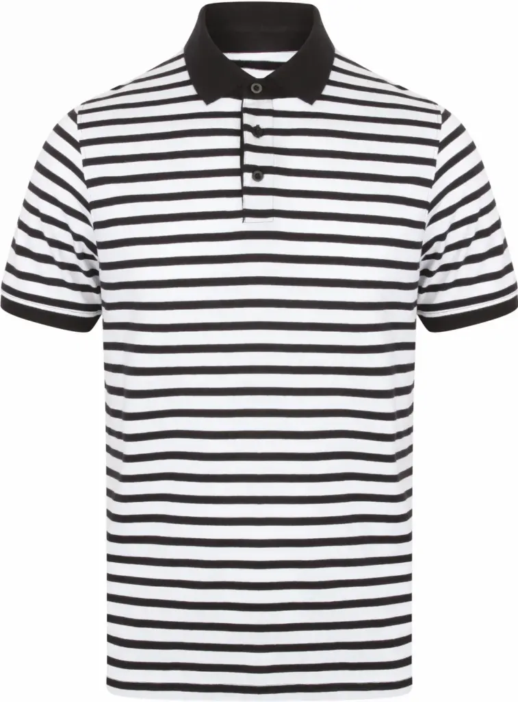 Gestreepte jersey polo, white / navy — productfoto 9