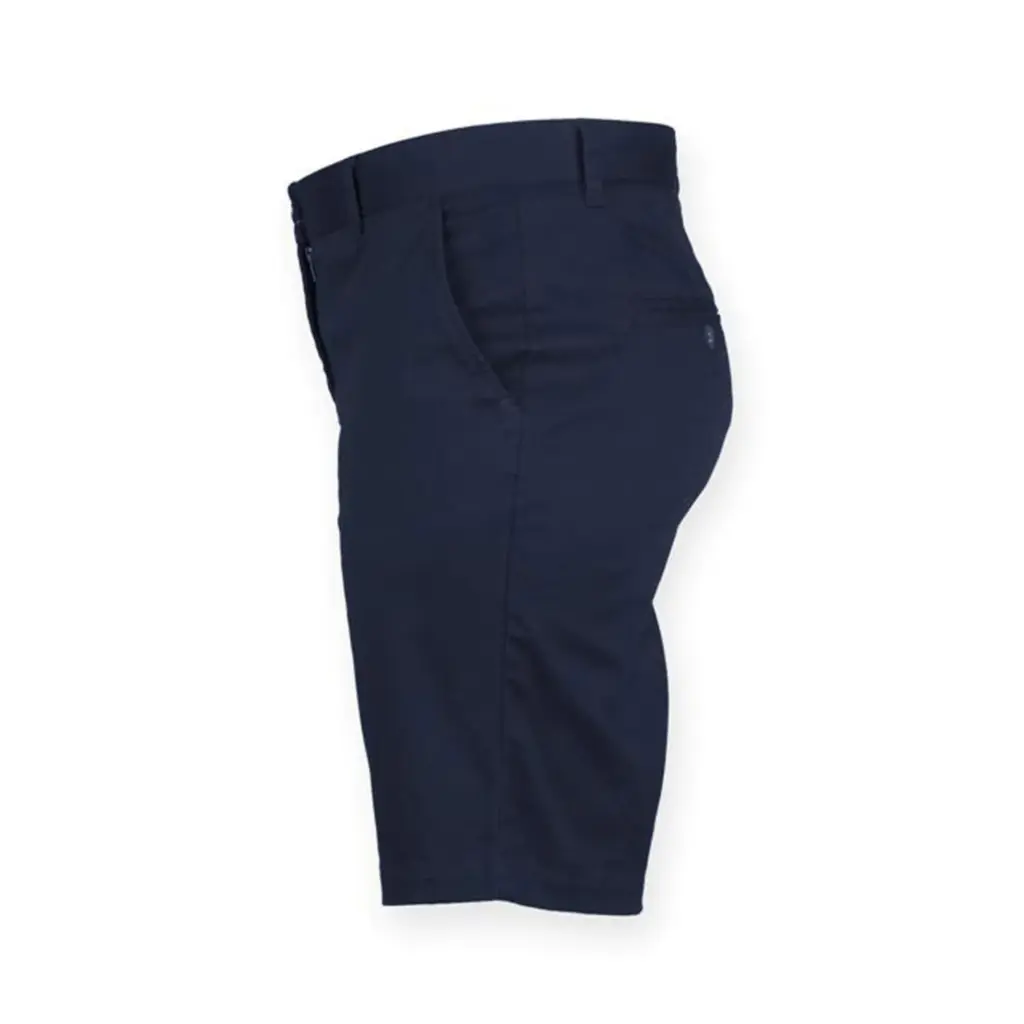PS_FR606-S_NAVY - Hidalgo Ladies' Stretch Chino Shorts, navy — productfoto 3