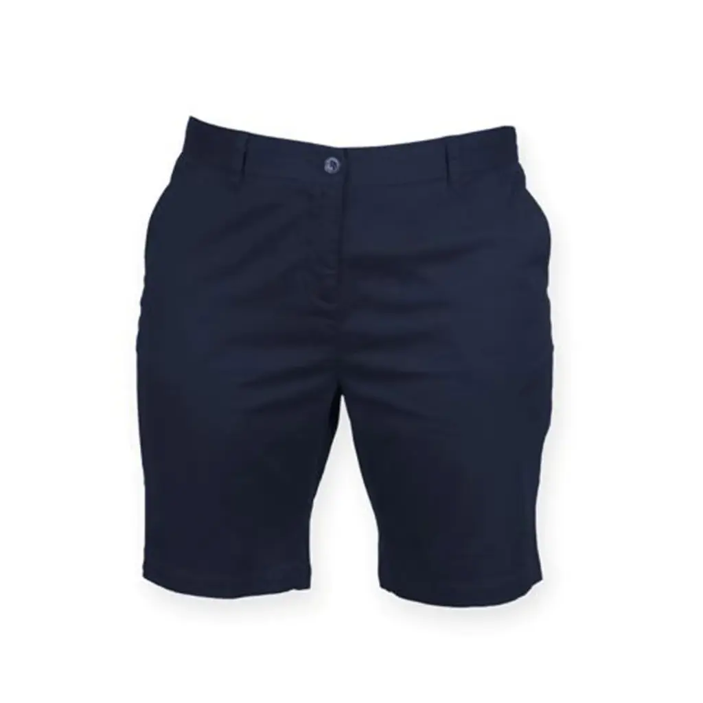 PS_FR606_NAVY - Hidalgo Ladies' Stretch Chino Shorts, navy — productfoto 4
