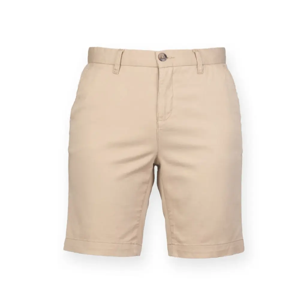 PS_FR606_STONE - Hidalgo Ladies' Stretch Chino Shorts, stone — productfoto 7