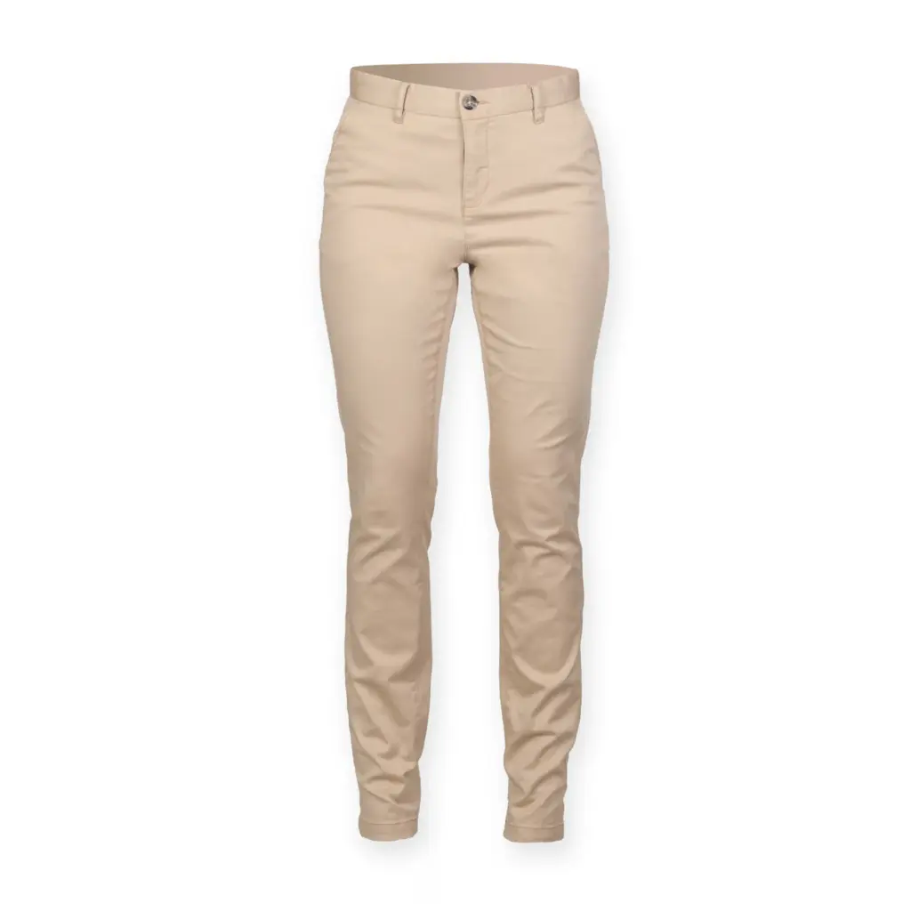 PS_FR622_STONE - Hidalgo Ladies' Stretch Chino Trousers, stone — productfoto 8