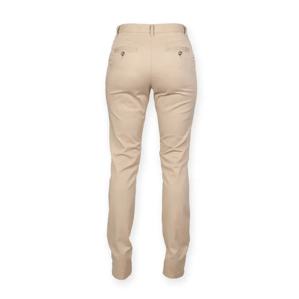 PS_FR622-B_STONE - Hidalgo Ladies' Stretch Chino Trousers, stone — productfoto 9