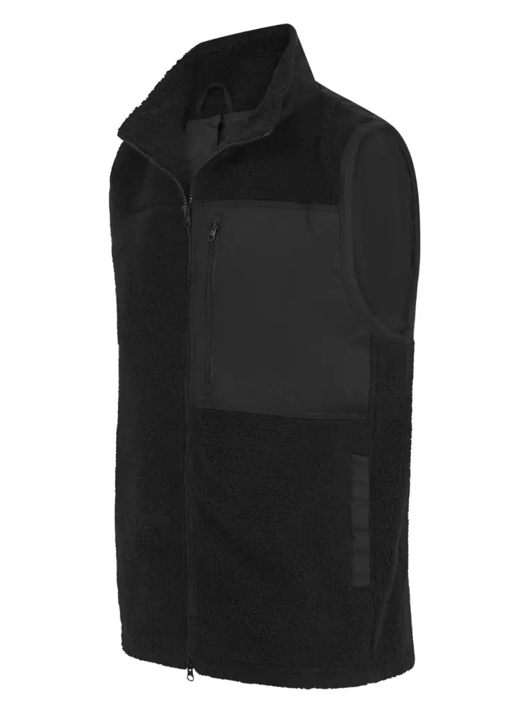 Gerecycled sherpa gilet, black — productfoto 6