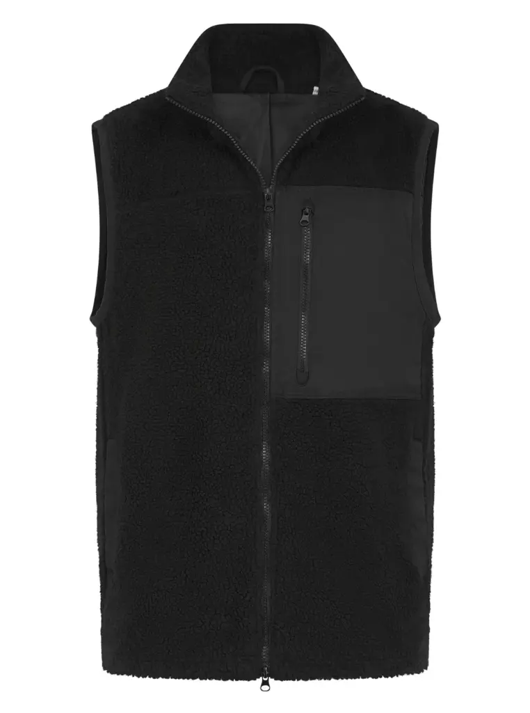 Gerecycled sherpa gilet, black — productfoto 7