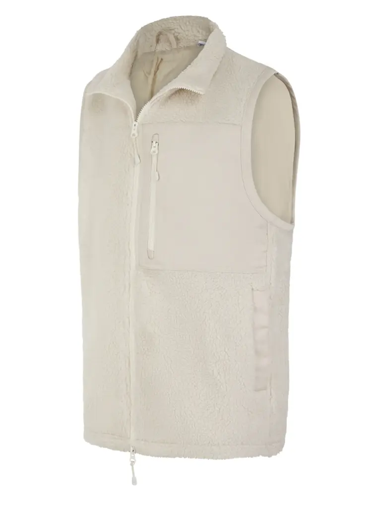 Gerecycled sherpa gilet, natural — productfoto 12
