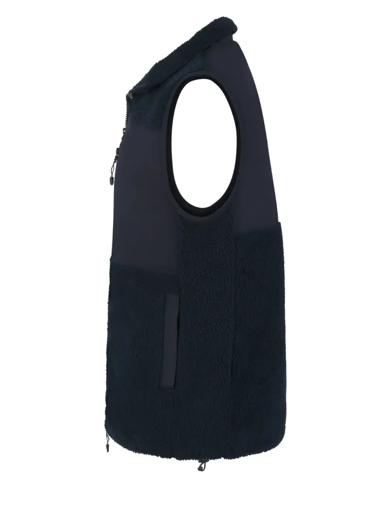 Gerecycled sherpa gilet, navy — productfoto 15