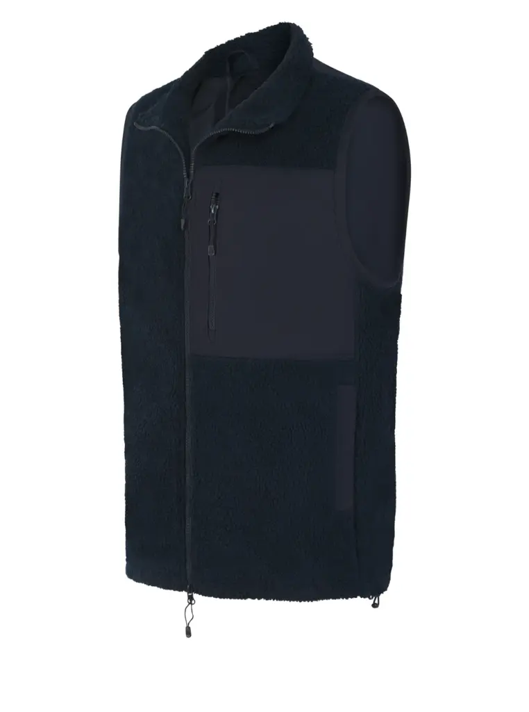 Gerecycled sherpa gilet, navy — productfoto 16