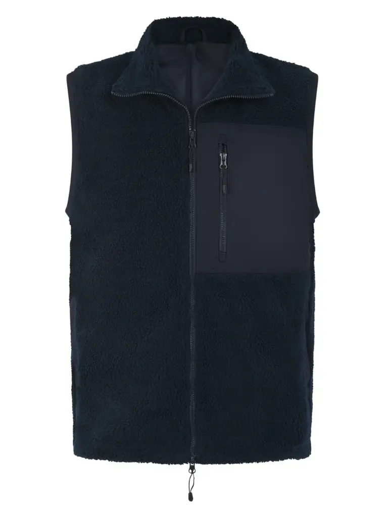 Gerecycled sherpa gilet, navy — productfoto 17