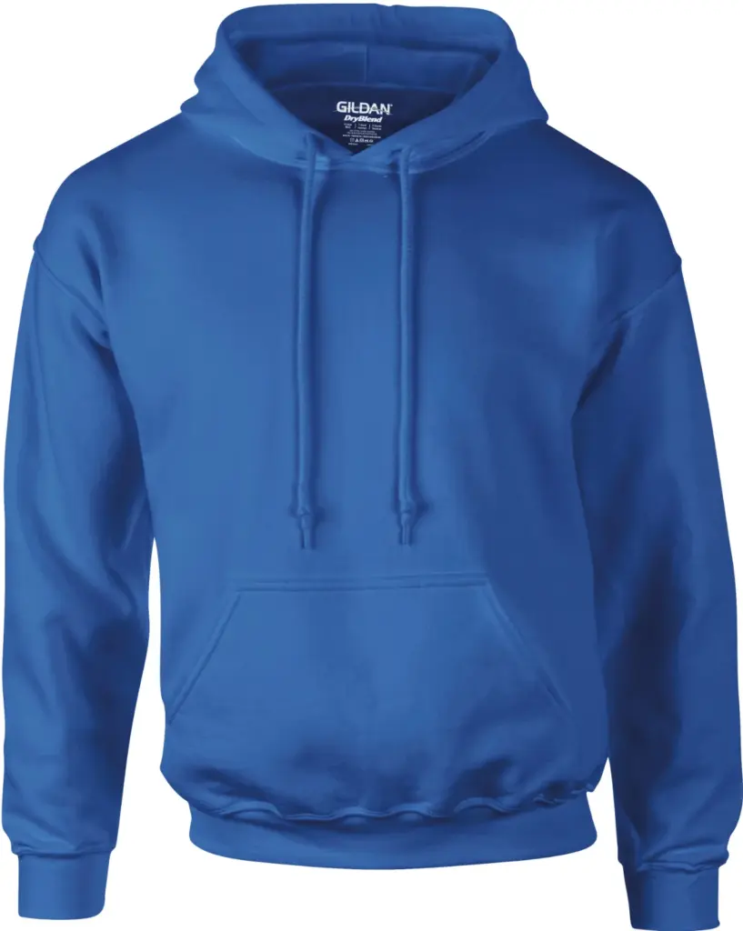 PS_GI12500_ROYALBLUE - Hidalgo-werbeartikel Dryblend® Adult Hooded Sweatshirt®, royal blue — productfoto 8