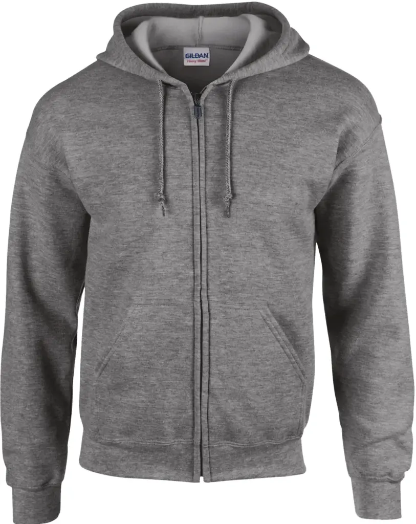 PS_GI18600_GRAPHITEHEATHER - Hidalgo-werbeartikel Heavy Blend™ Adult Sweatvest met capuchon, graphite heather — productfoto 13