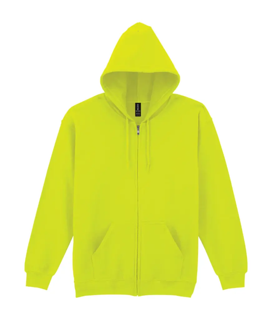 PS_GI18600-2_SAFETYYELLOW - Hidalgo-werbeartikel Heavy Blend™ Adult Sweatvest met capuchon, safety yellow — productfoto 21
