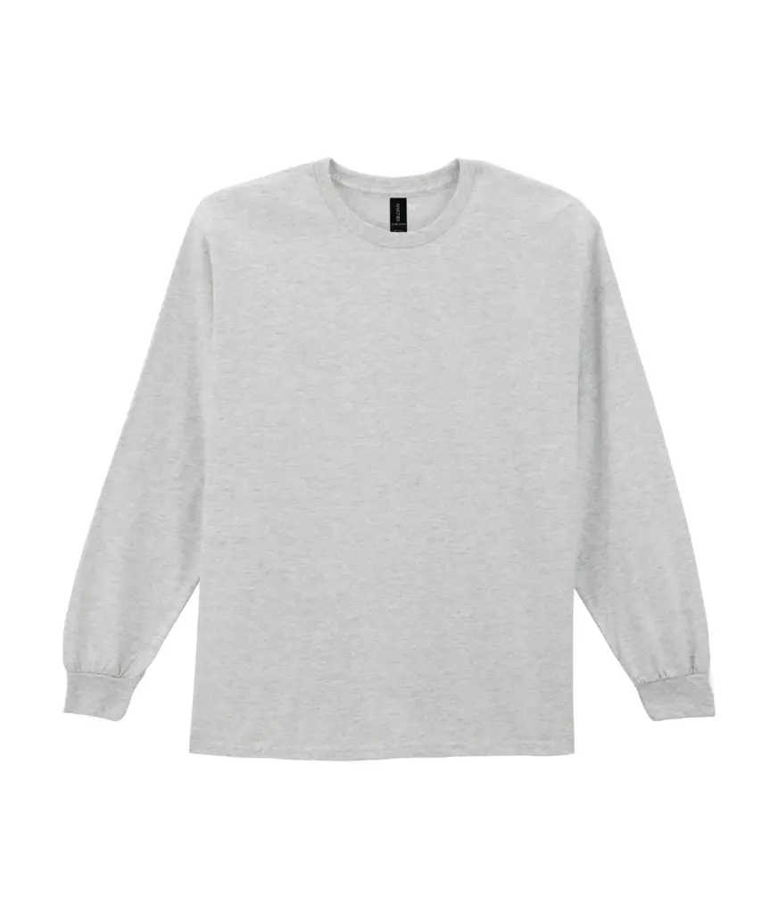 PS_GI2400-2_ASH - Hidalgo-werbeartikel Ultra Cotton™ Classic Fit Adult T-Shirt met lange mouwen — productfoto 4