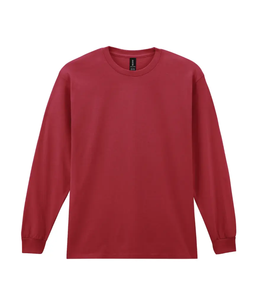 PS_GI2400-2_CARDINALRED - Hidalgo-werbeartikel Ultra Cotton™ Classic Fit Adult T-Shirt met lange mouwen, cardinal red — productfoto 6
