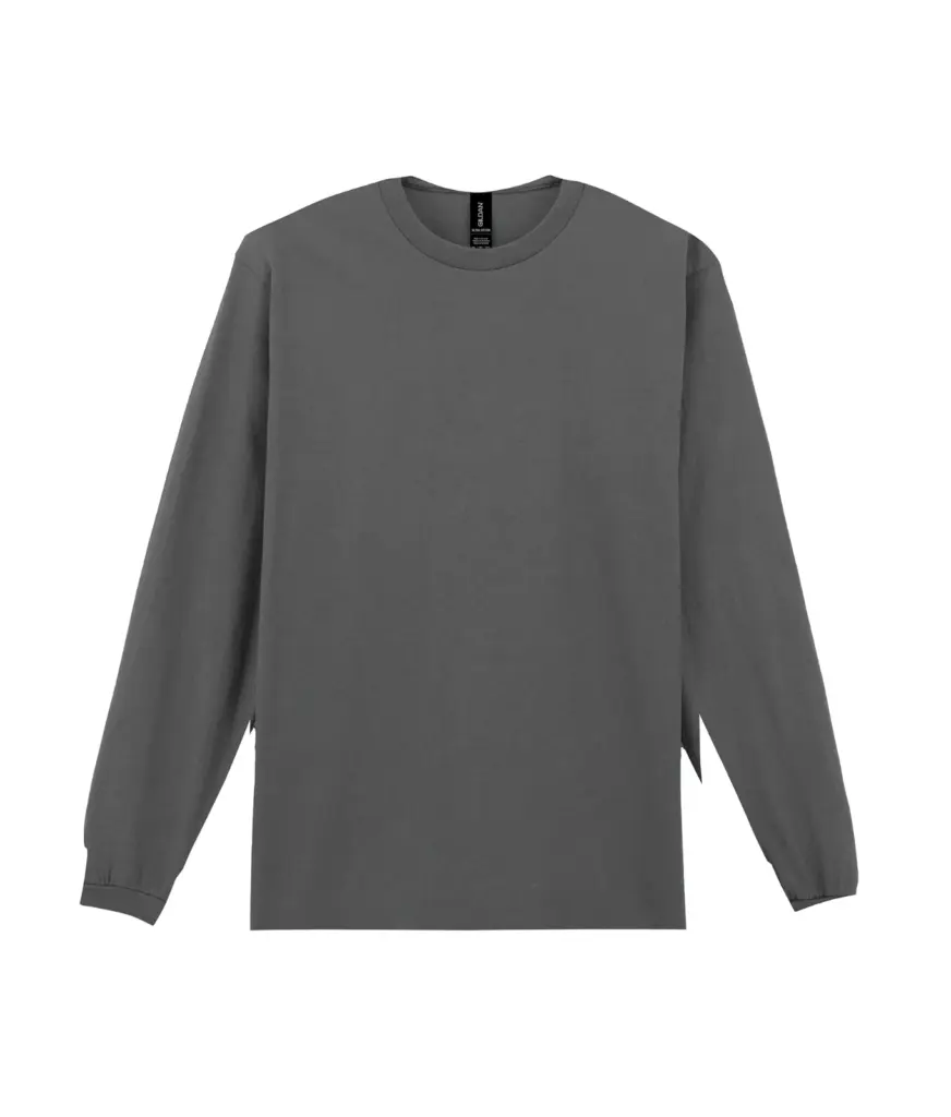 PS_GI2400_CHARCOAL - Hidalgo-werbeartikel Ultra Cotton™ Classic Fit Adult T-Shirt met lange mouwen, charcoal — productfoto 7