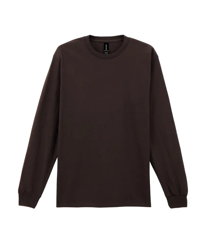 PS_GI2400-2_DARKCHOCOLATE - Hidalgo-werbeartikel Ultra Cotton™ Classic Fit Adult T-Shirt met lange mouwen, dark chocolate — productfoto 8