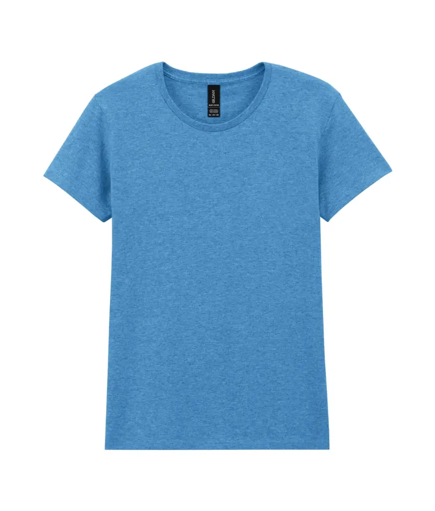 PS_GI5000L-2_HEATHERSAPPHIRE - Hidalgo-werbeartikel Heavy Cotton™Semi-fitted Ladies' T-shirt, heather sapphire — productfoto 11