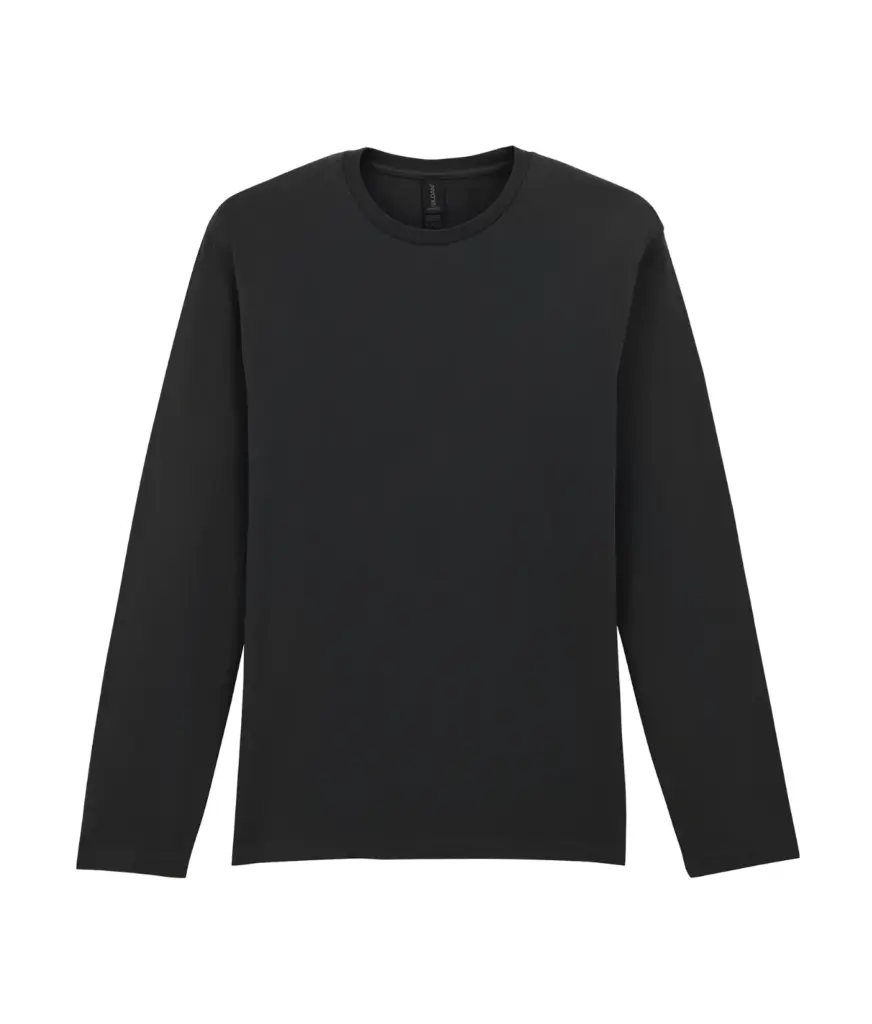 PS_GI64400-2_BLACK - Hidalgo Softstyle® Euro Fit Adult T-shirt met lange mouwen, black — productfoto 7