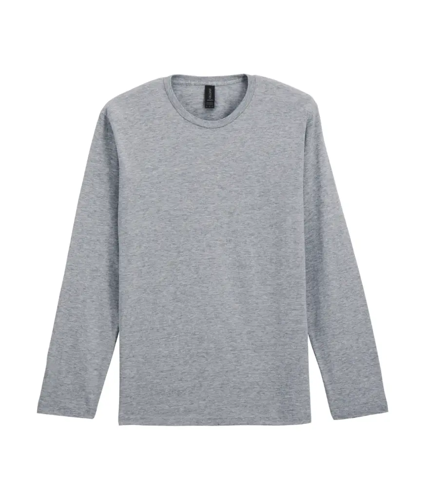 PS_GI64400-2_RSSPORTGREY - Hidalgo Softstyle® Euro Fit Adult T-shirt met lange mouwen, rs sport grey — productfoto 12