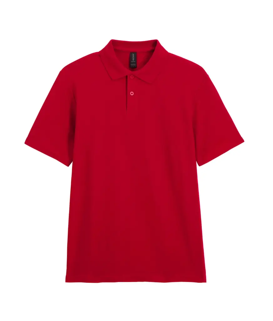 PS_GI64800_CHERRYRED - Hidalgo-werbeartikel Herenpolo Softstyle Dubbele piqué, cherry red — productfoto 8