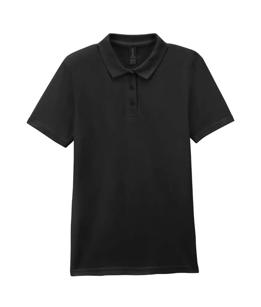 Damespolo Softstyle Dubbele piqué, black — productfoto 6