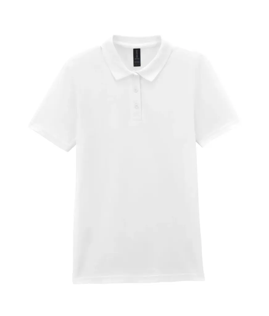 Damespolo Softstyle Dubbele piqué, white — productfoto 16