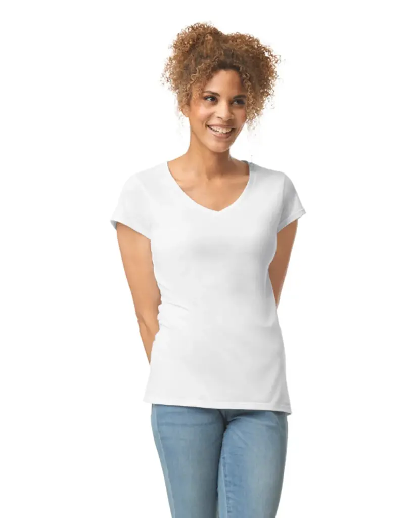 Softstyle® Fitted Ladies' V-neck T-shirt — productfoto 4